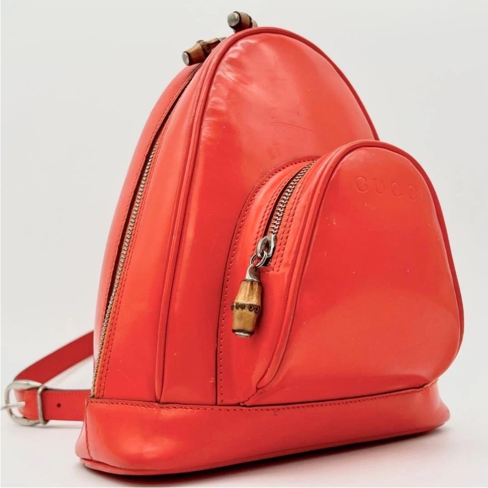 Gucci Orange Leather Backpack - image 1